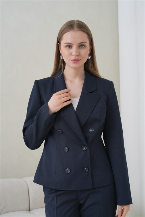 Wholesale Womens Navy Plus Size Two-Piece Suit 