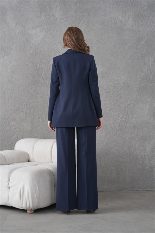 Wholesale Womens Navy Plus Size Two-Piece Suit 