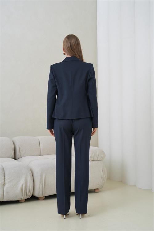 Wholesale Womens Navy Plus Size Two-Piece Suit 