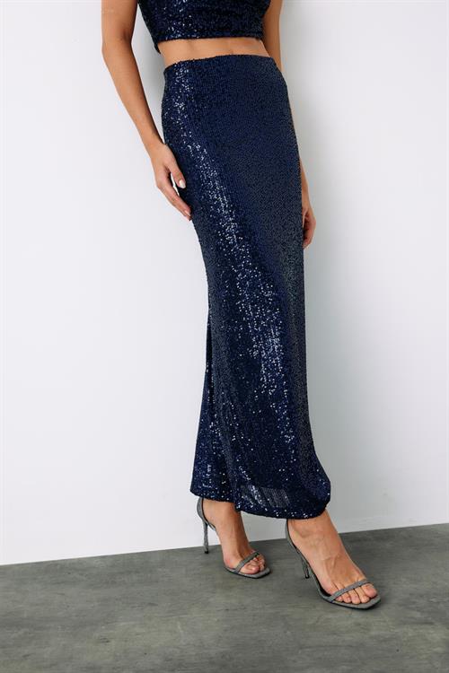 Wholesale Womens Navy Sequined Skirt