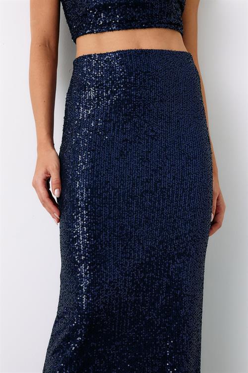 Wholesale Womens Navy Sequined Skirt