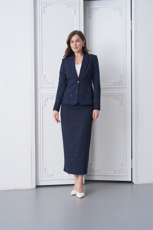 Wholesale Womens Navy Skirt Set