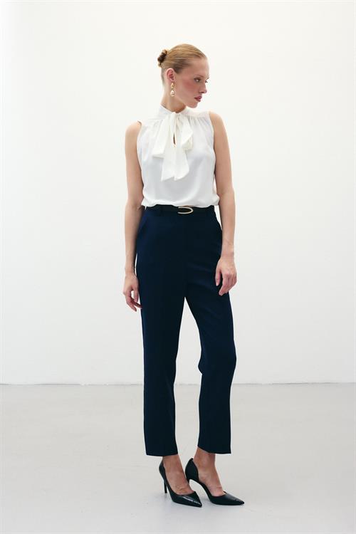 Wholesale Womens Navy Trousers with Belt