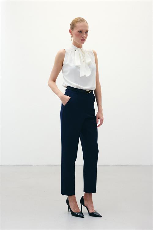 Wholesale Womens Navy Trousers with Belt