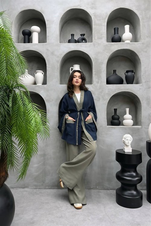 Wholesale Womens Navy Two-Piece Hijab Set