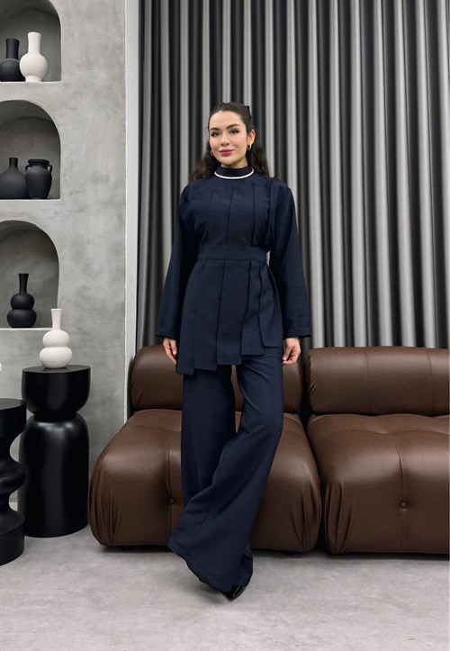 Wholesale Womens Navy Two-Piece Hijab Set
