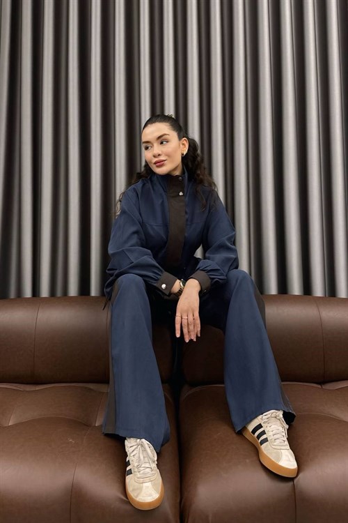 Wholesale Womens Navy Two-Piece Hijab Set