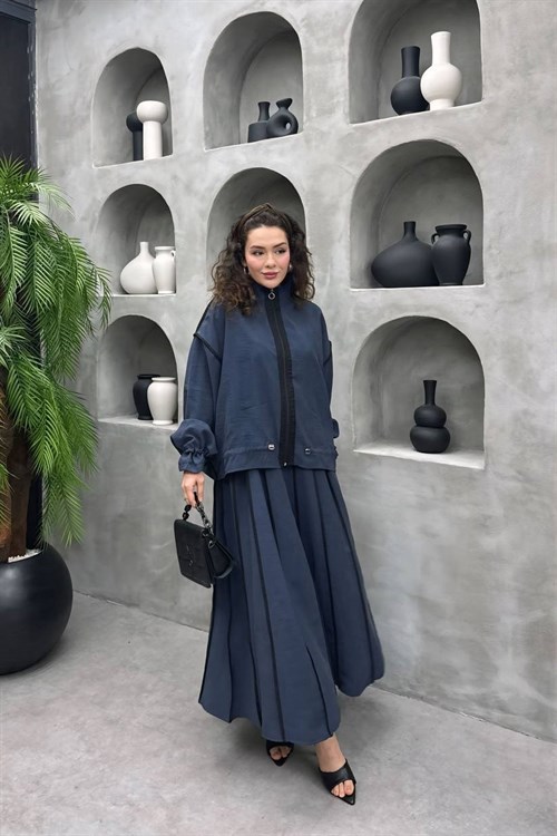 Wholesale Womens Navy Two-Piece Hijab Set