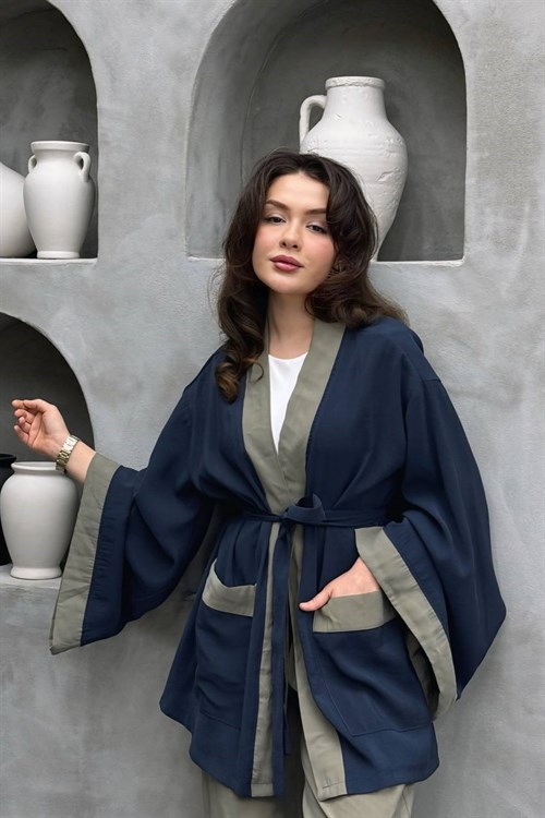 Wholesale Womens Navy Two-Piece Hijab Set