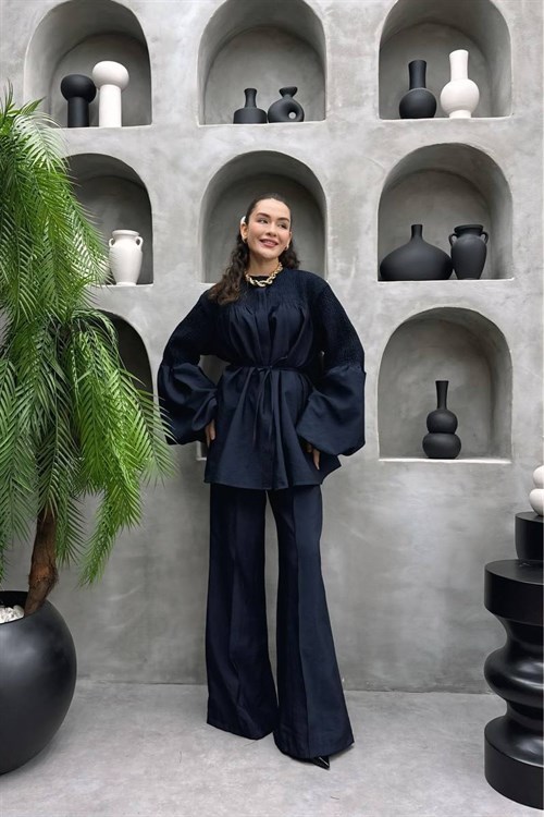 Wholesale Womens Navy Two-Piece Hijab Set