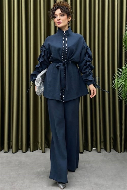 Wholesale Womens Navy Two-Piece Hijab Set