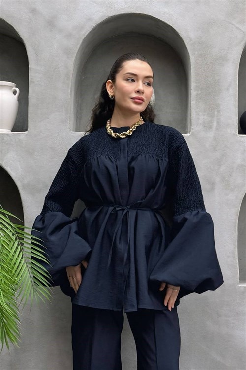 Wholesale Womens Navy Two-Piece Hijab Set