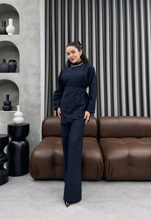 Wholesale Womens Navy Two-Piece Hijab Set