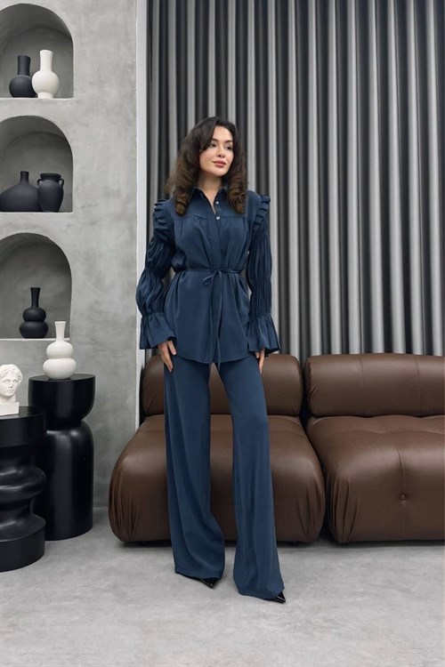 Wholesale Womens Navy Two-Piece Hijab Set