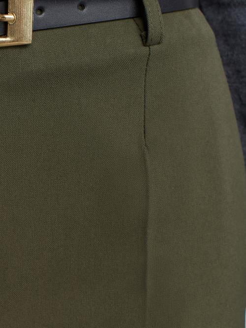 Wholesale Womens Olive Green High Waist Trousers with Belt