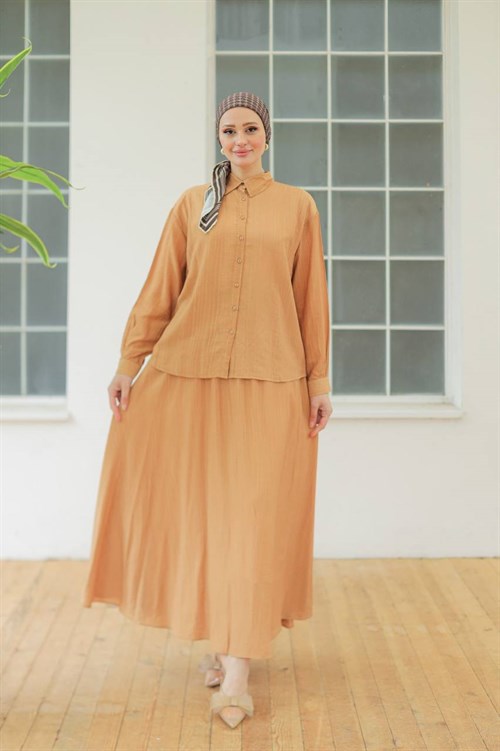 Wholesale Womens Orange Skirt Set