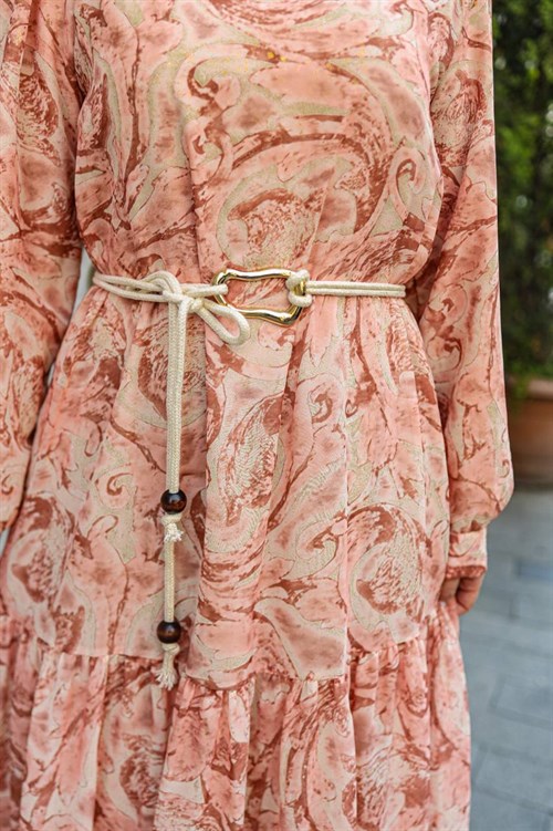 Wholesale Womens Peach Maxi Hijab Dress