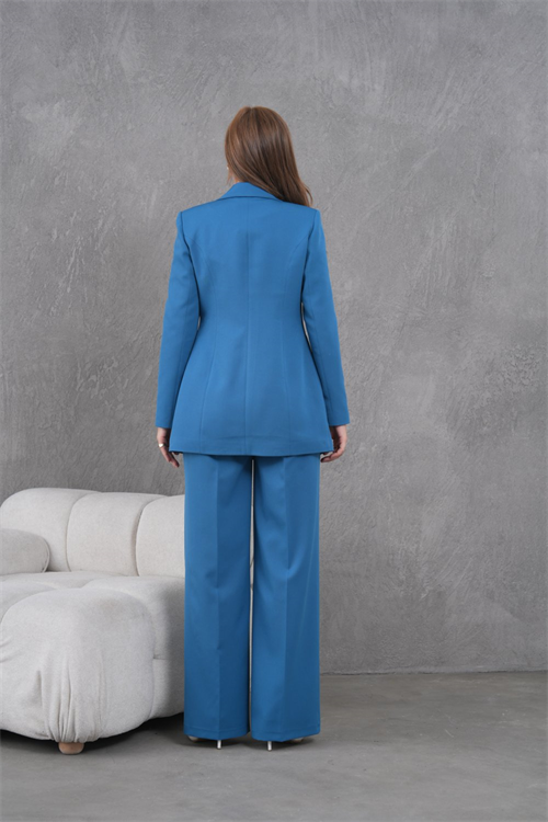 Wholesale Womens Petrol Plus Size Two-Piece Suit 