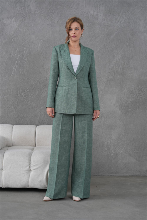 Wholesale Womens Petrol Plus Size Two-Piece Suit 