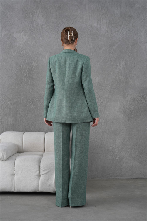 Wholesale Womens Petrol Plus Size Two-Piece Suit 