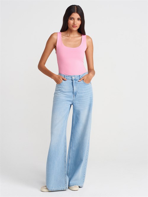 Wholesale Womens Pink Basic Tank Top with Thick Straps