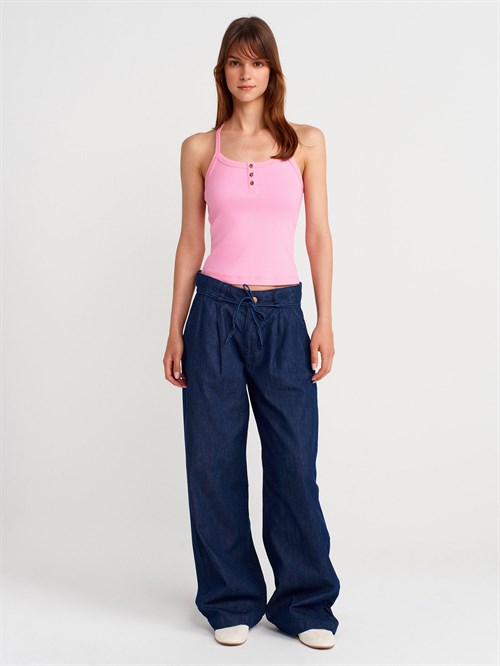 Wholesale Womens Pink Button-Front Tank Top