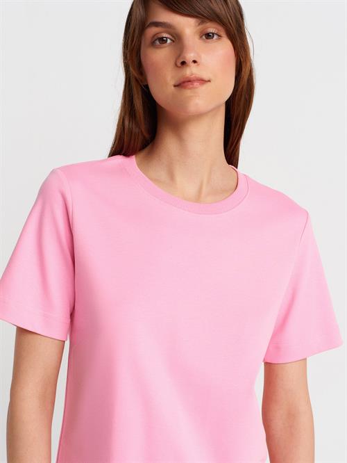 Wholesale Womens Pink Crew-Neck Basic T-shirt