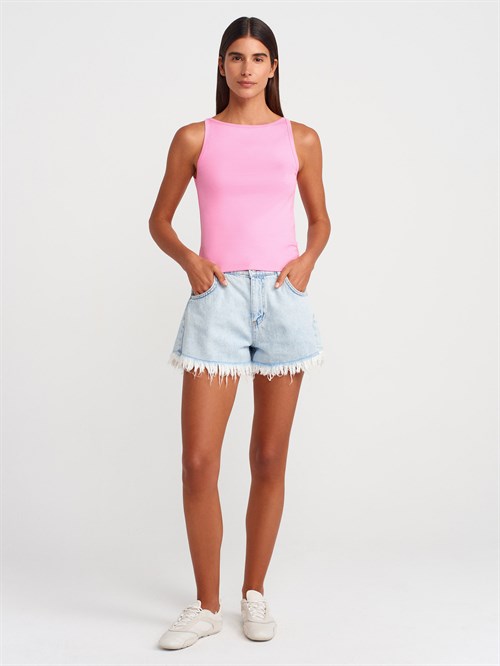 Wholesale Womens Pink Modal Cotton Sleeveless Top