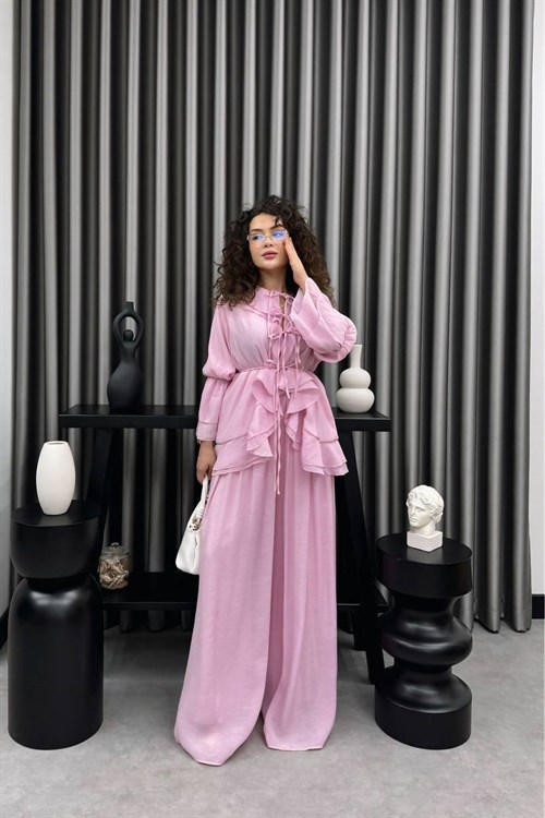 Wholesale Womens Pink Two-Piece Hijab Set