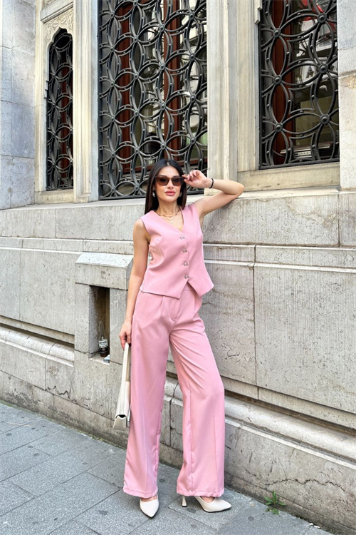 Wholesale Womens Pink Two-Piece Suit 