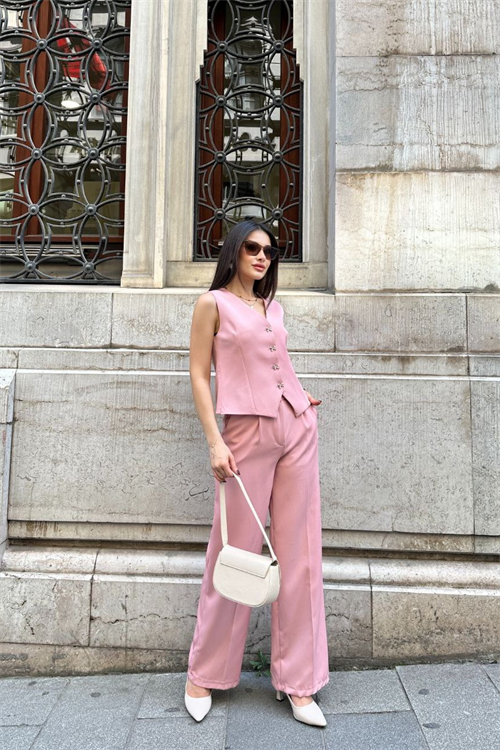 Wholesale Womens Pink Two-Piece Suit 