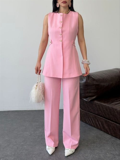 Wholesale Womens Pink Two-Piece Suit 