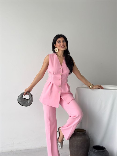 Wholesale Womens Pink Two-Piece Suit 