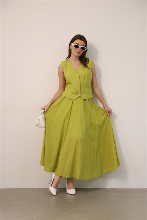Wholesale Womens Pistachio Skirt Suit 