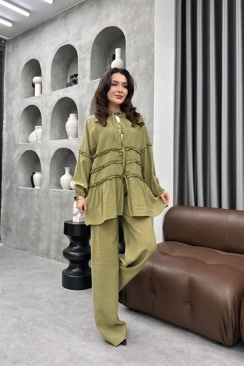 Wholesale Womens Pistachio Two-Piece Hijab Set