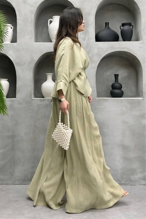 Wholesale Womens Pistachio Two-Piece Hijab Set