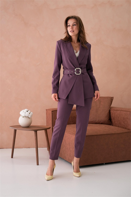 Wholesale Womens Plum Plus Size Two-Piece Suit 