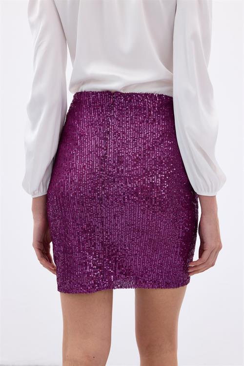 Wholesale Womens Plum Sequined Mini Skirt