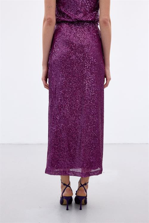 Wholesale Womens Plum Sequined Skirt