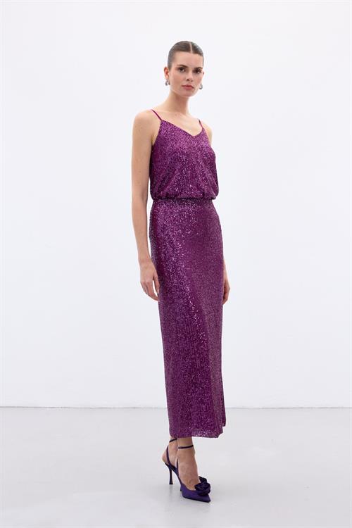 Wholesale Womens Plum Sequined Skirt