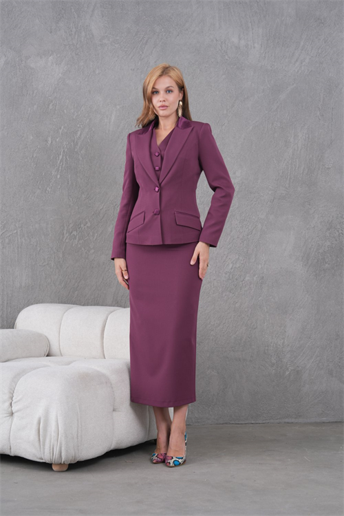 Wholesale Womens Plum Three-Piece Suit 