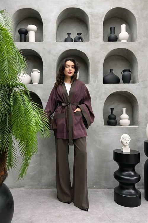 Wholesale Womens Plum Two-Piece Hijab Set