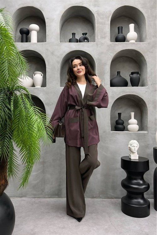 Wholesale Womens Plum Two-Piece Hijab Set