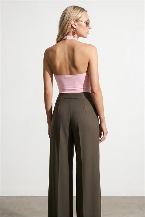 Wholesale Womens Powder Pink Cross-Front Halter Top