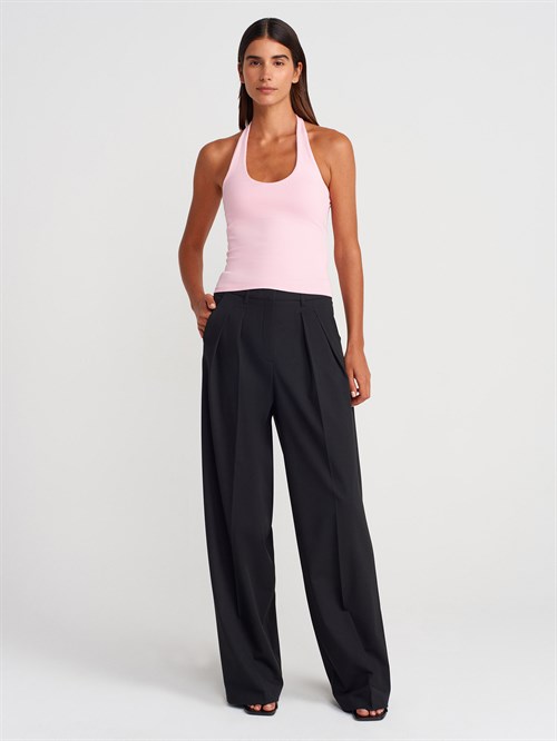 Wholesale Womens Powder Pink Halter Neck Top