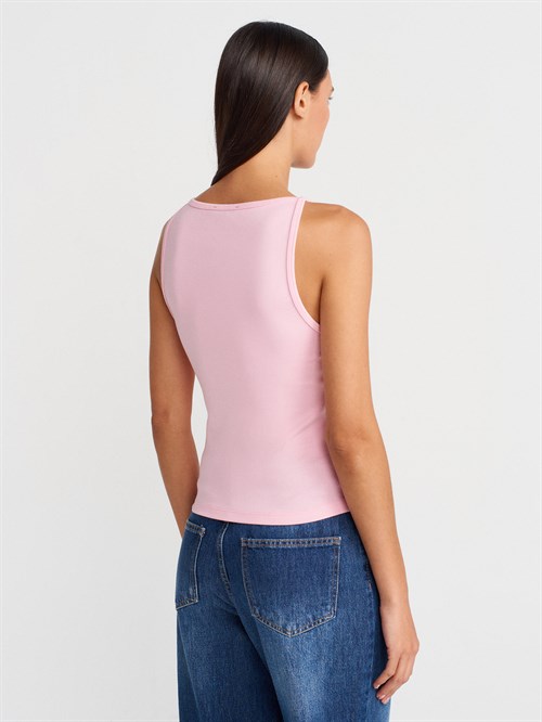 Wholesale Womens Powder Pink Modal Cotton Sleeveless Top
