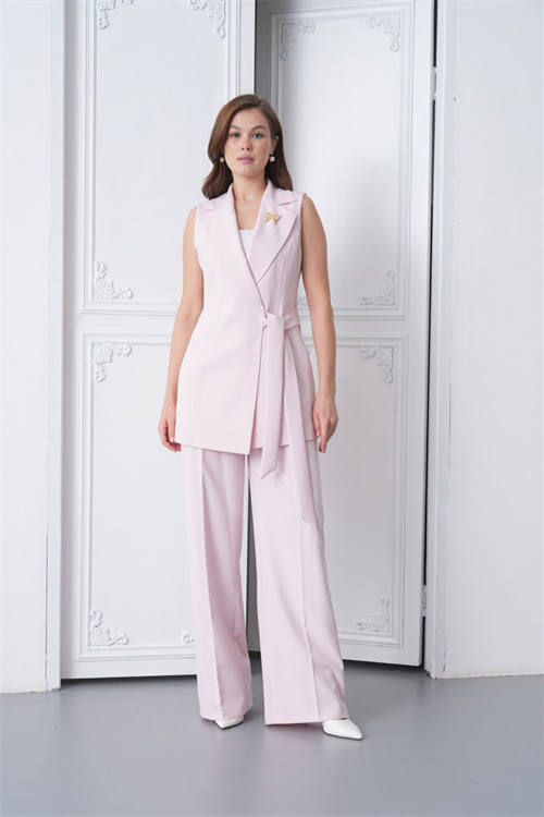 Wholesale Womens Powder Plus Size Two-Piece Suit