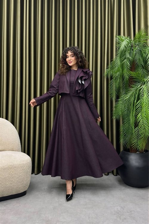 Wholesale Womens Purple Denim Two-Piece Hijab Set