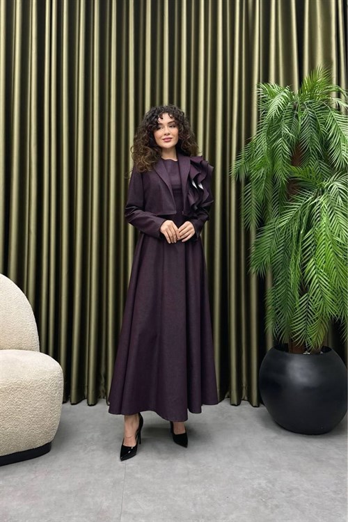 Wholesale Womens Purple Denim Two-Piece Hijab Set