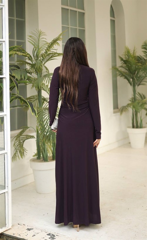 Wholesale Womens Purple Maxi Hijab Dress